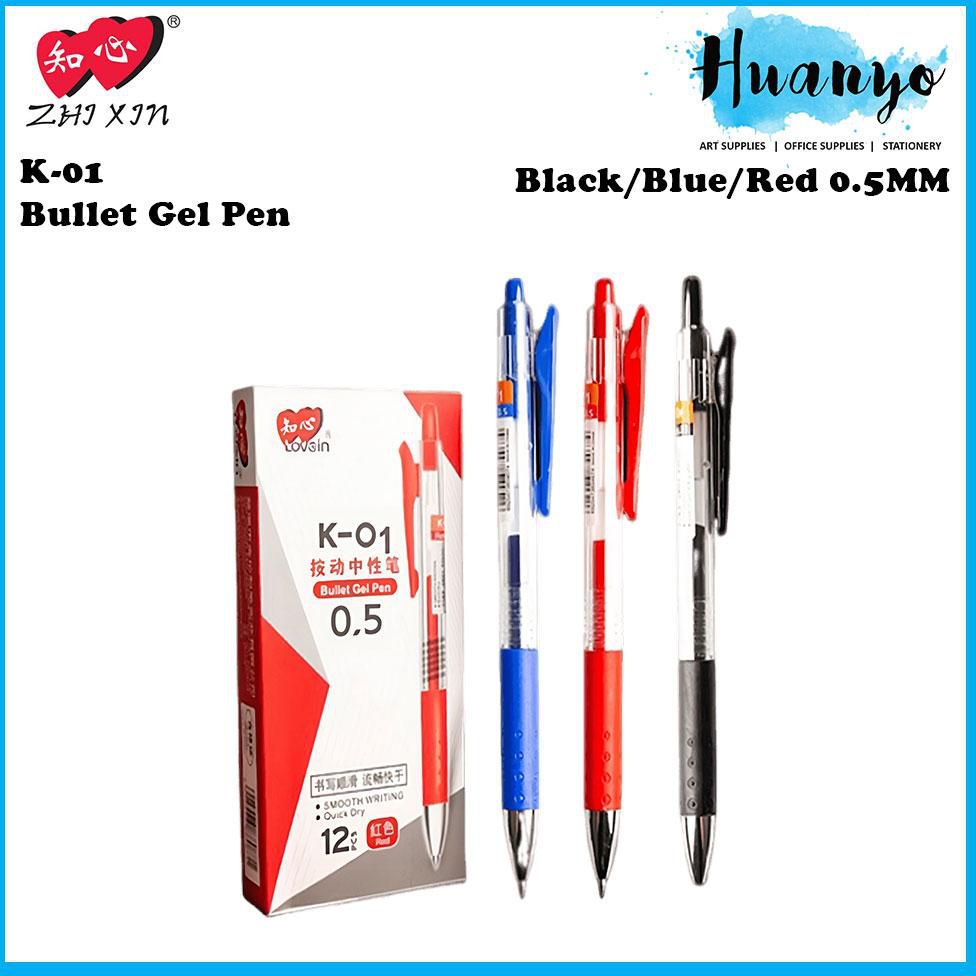 Zhi Xin K-01 Bullet Retractable Gel Pen 0.5MM (Black/Blue/Red) [Per PCS]
