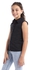 Andora Girls Sleeveless Tiny Dotts Pattern Shirt - Black