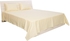 Hotel Linen Klub Double Bed Sheet 3pcs Set , 100% Cotton 250Tc Sateen 1cm Stripe, Size: 220x240cm + 2pc Pillowcase 50x75cm ,Cream