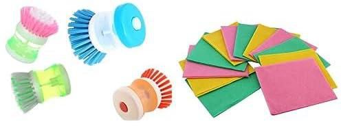 Bundle of Silicone brush baron cup bottle+MT Kitchen Cleaning Towel Set - 12 Pieces