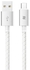 Original Rock Space Metal & Leather MicroUSB Cable (White)