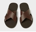 Cornel Men's Simple Cross Slippers - Brown
