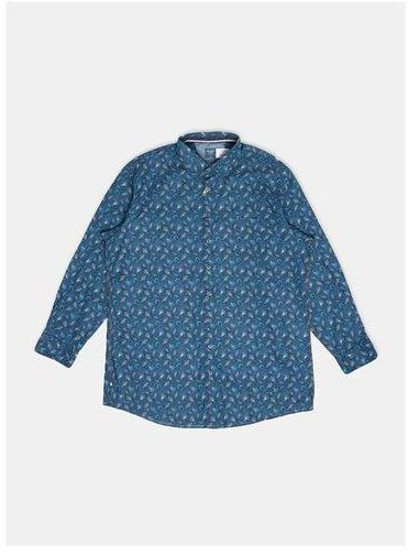 Collared Neck Long Sleeve Floral Shirt
