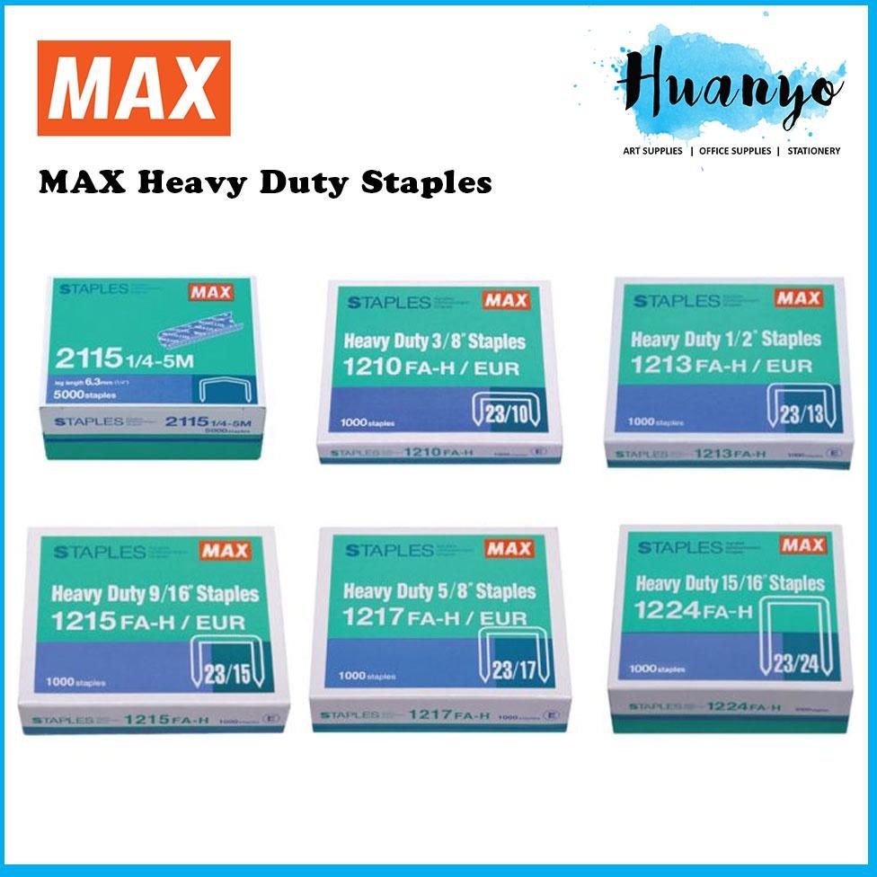 Max Heavy Duty Staples Bullet No. 1210 23/10, 1213 23/13, 1217 23/17