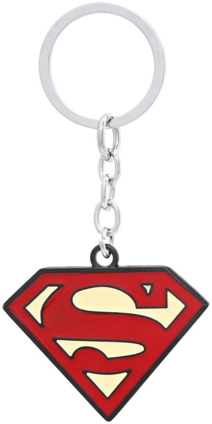 Zinc Alloy Metal Superman Keychain - Red