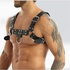 Men Leather Halter Body Chest Adjustable Belt Cage Clubwear Costume, Black