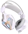EACH G3100 Vibration Function Professional HiFi Gaming Headset with Mic Stereo Bass Breathing LED Light Adjustable Headband White