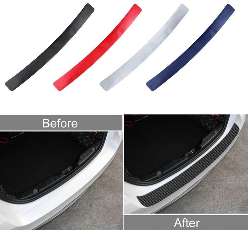 Universal Trunk Rear Guard Plate Sticker Car Rear Bumper Trim Protection Sticker (Red)