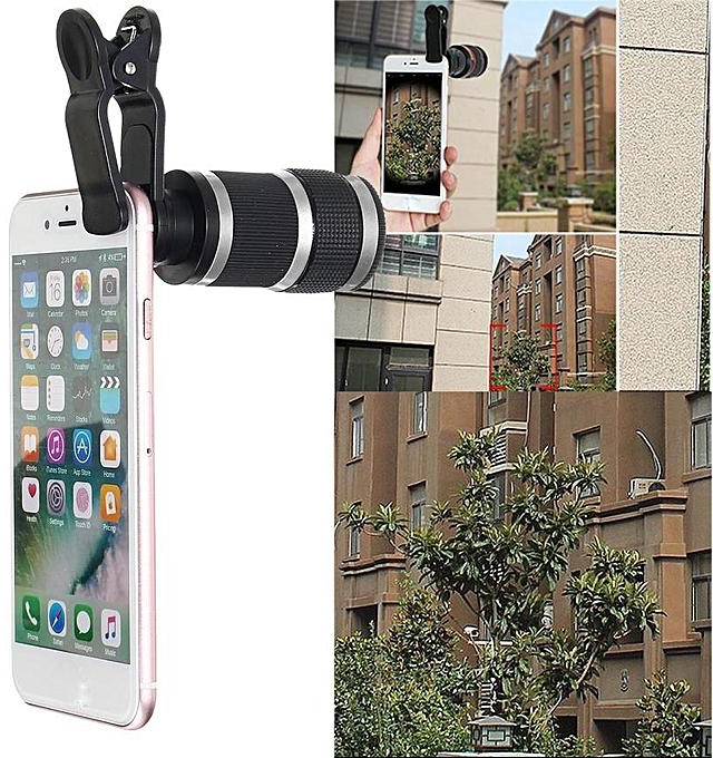 Generic Silver 8x HD Zoom Optical Lens Telescope +Clip For Universal Camera Mobile Phone