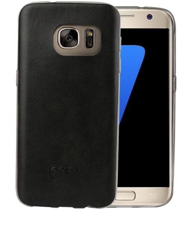 Generic LENUO Leyun Series Leather Skin Soft TPU Case for Samsung Galaxy S7 - Black