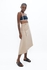 Mallorca Organic Cotton Twill Asymmetric Skirt in Sand