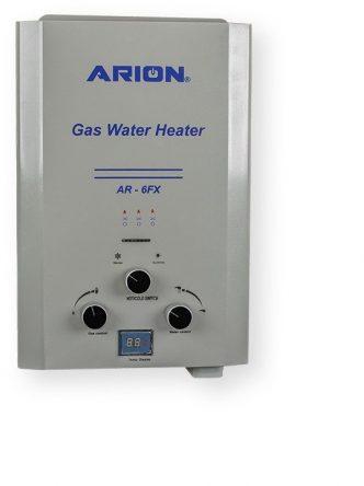 ARION Digital Gas Water Heater 6L AR-6FX – with adaptor – Silver