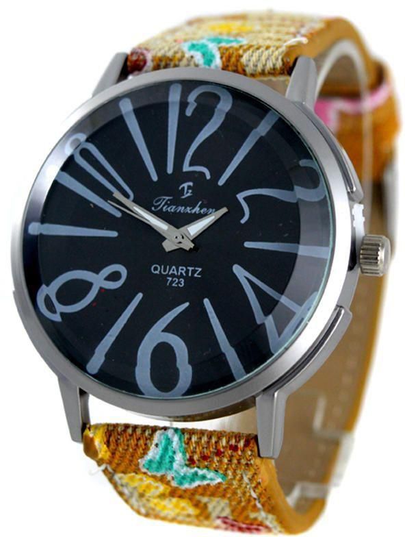 Quartz Leather Watch - Multicolor