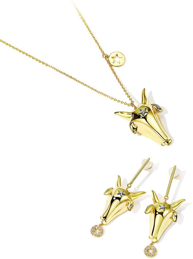 Seoulsenztury Designer Collection Tarot Aries Necklace Set (Gold)