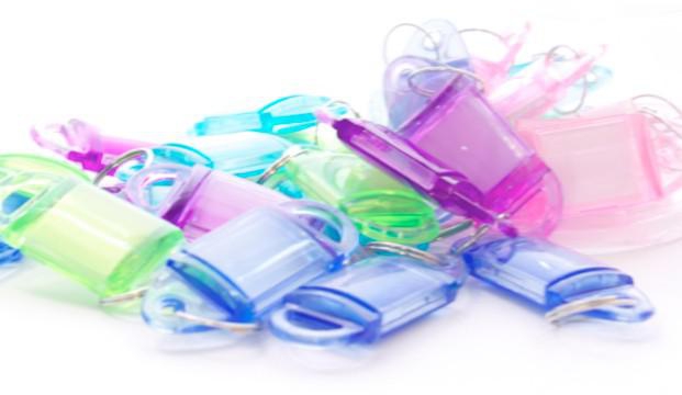 Plastic Key Rings, Assorted Colors, 25pcs/pack