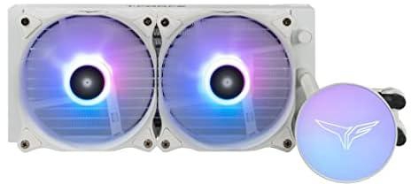 TEAMGROUP T-Force Siren GD240E AIO ARGB CPU Liquid Cooler Compatible with AMD Ryzen/Intel (LGA1700), All-in-One 4000 RPM Pump, Fan Speed 600-2000 RPM, Thin Nylon x Rubber Tubes, White TB120602