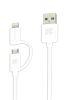 Promate USB Sync and Charge Cable for iPhone 5/ 6/ 6S/ iPad and Micro-USB Devices - White