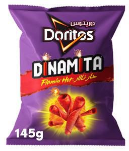 Doritos Dinamita Flamin' Hot Flavored Tortilla Chips, 145 g