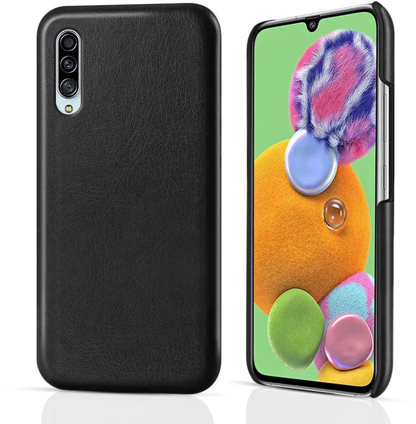 Phone Case For Samsung Galaxy A90 5G Leather PC Hard Shell Shockproof Anti Fall Protective Cover