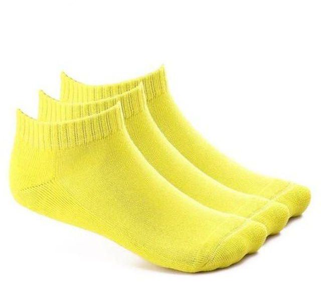 Andora Set Of 3 Cotton Ankle Socks - Yellow