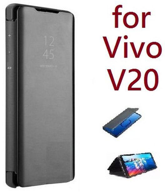 Vivo V20 - Clear View Protective Flip/Stand Case Pouch