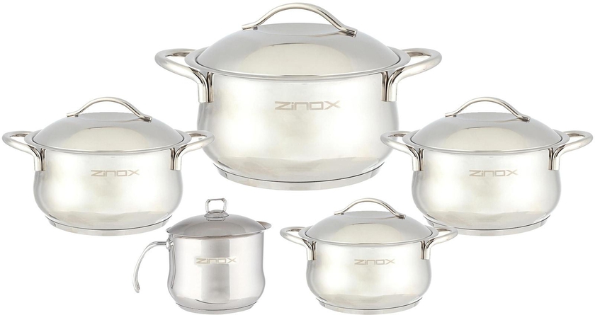 Zinox Curvy Stainless Steel Pot Set - 10 Pieces