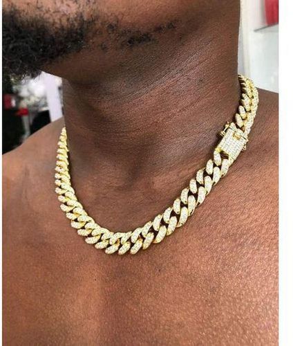 Iced Out Cuban Link Choker Chain Gold