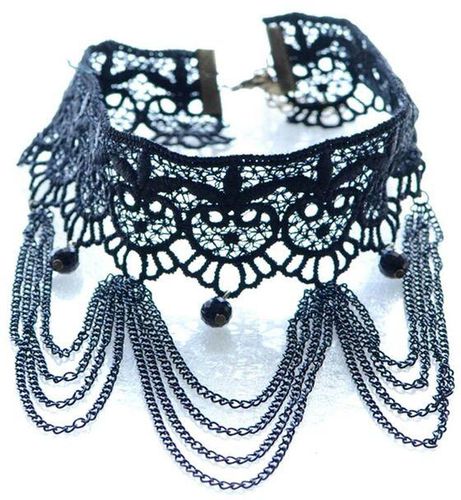 Maestro Makeover Lace Choker Necklace - Black