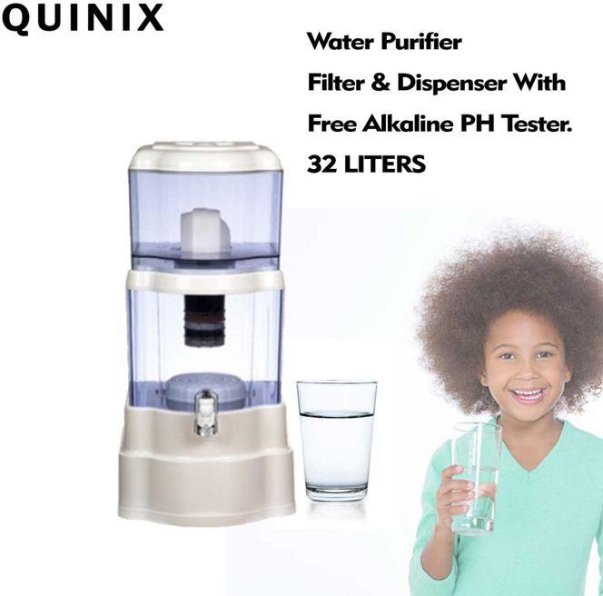 Quinix Water Purifier Filter And Dispenser - 32L + Akaline PHTester