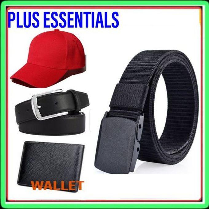 Fashion Men Fabric Adjustable Canvas Belt -Tactical Belts + Men Belt + Cap + Wallet
