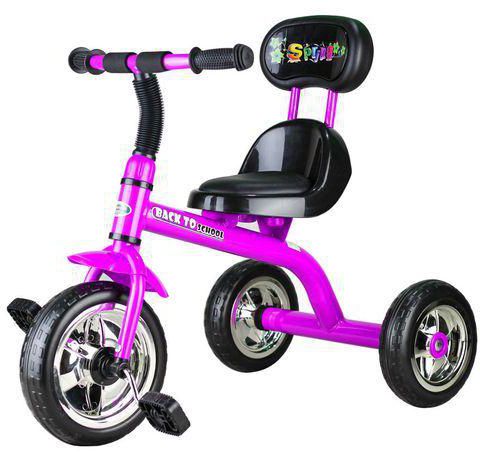Kids Tricycle With Backrest And Padded Seat - Fuscia