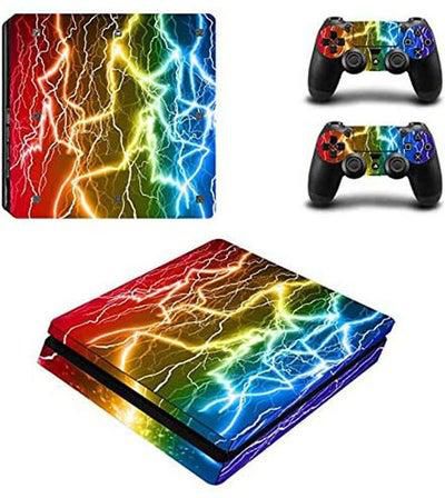 Waterproof Colorful Vinyl For Ps4 Slim Sticker For Sony PlayStation 4 Slim Console+2 Controller Skin Sticker