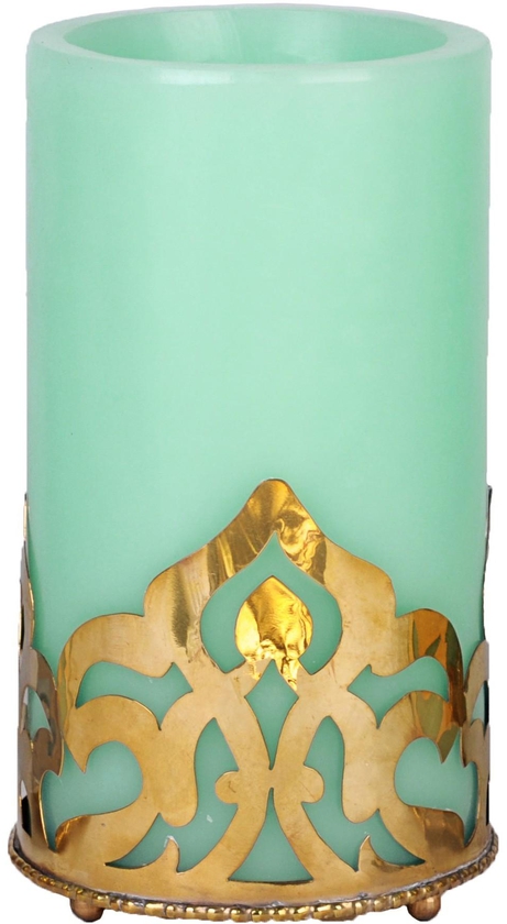 large Tiffany blue Hurricane Candle