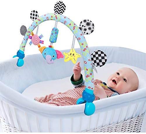 caterbee Baby travel Arch Stroller Toys for Infant & Toddlers, Crib and Pushchair, Stroller toy & Pram Activity toys for indoor and outdoor (Elephant)