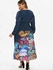 Plus Size Low Cut Butterfly Print Split Sleeve Maxi Dress - 4x