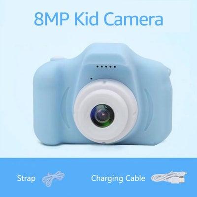 كاميرا رقمية للأطفال بجودة 1080 بيكسل، وعدسة 8 ميجابايت، وشاشة 2 بوصة، وكابل للشحن