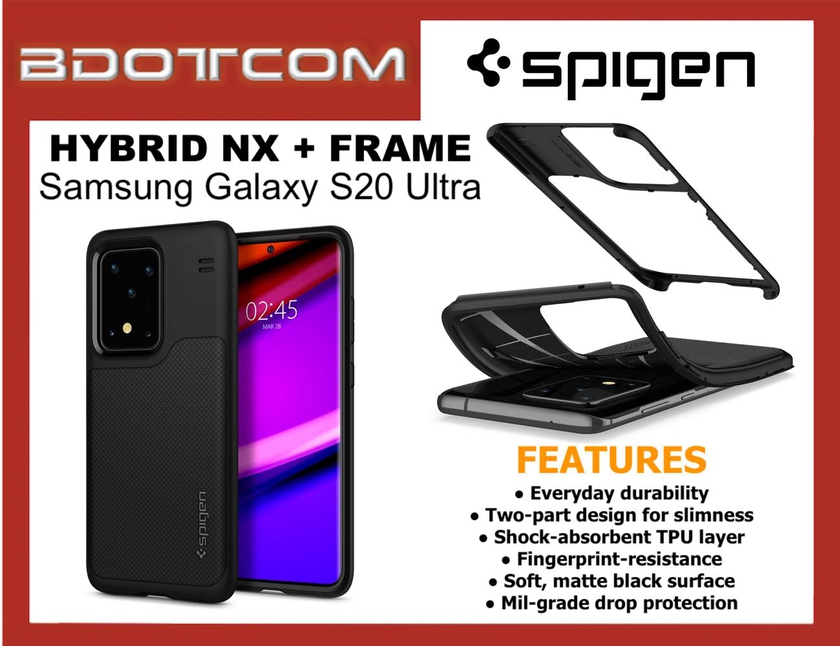 Original Spigen Hybrid NX + Extra Frame Protective Cover Case for Samsung