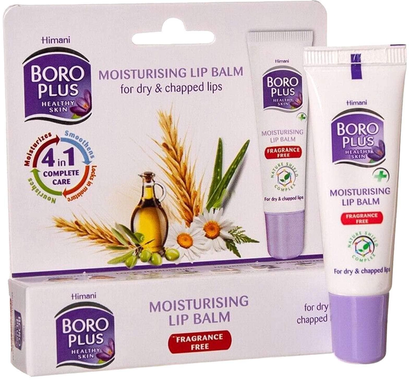 Himani Boro Plus Healthy Skin Moisturising Lip Balm For Dry And Chapped Lips Fragrance Free 10ml
