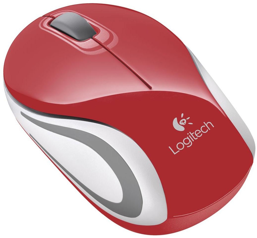 Logitech M187 Wireless Mini Mouse, Red - 910-002732