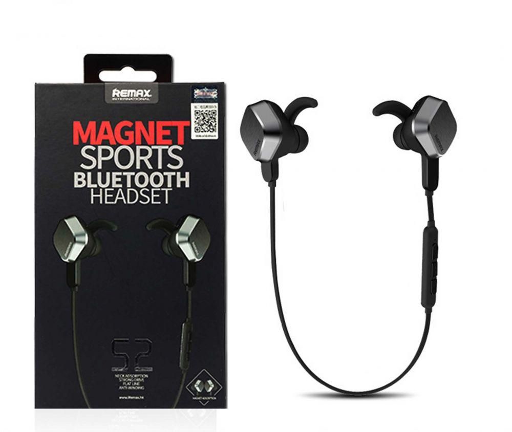 REMAX S2 Magnet Sport Wireless Bluetooth Headset Earphone Stereo Black