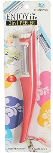 one year warranty_Vegetables Peeler 3 in 1Peach and White7566