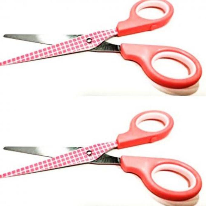 Stainless Steel Scissors With Plastic Handle Set Of 2 Pieces