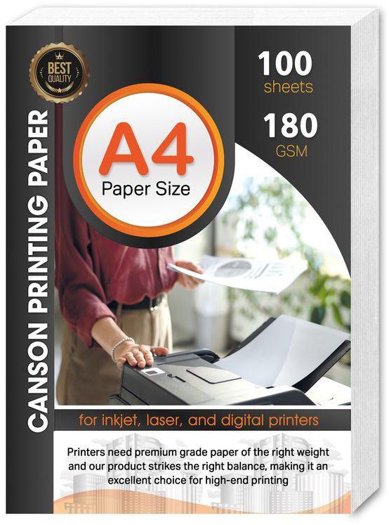 Canson White Paper, A4 Size, 180 Grams, Pack Of 100 Sheets