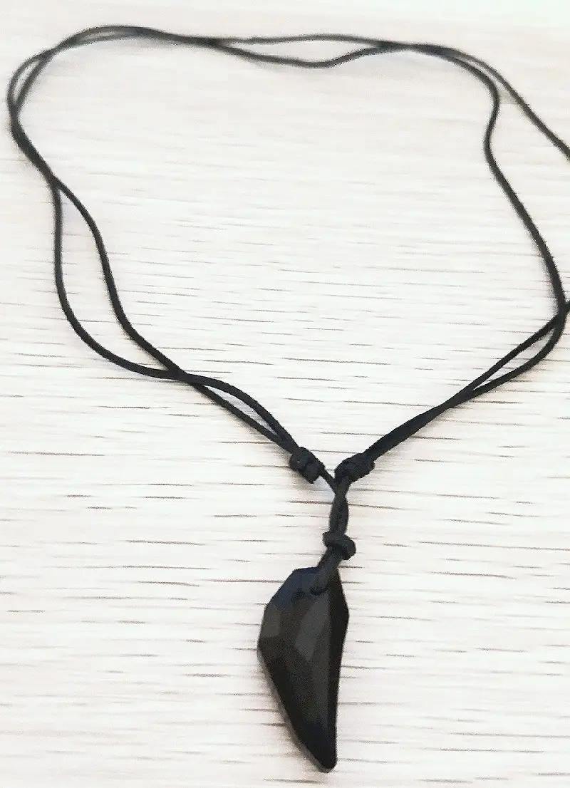 Domineering wolf tooth crystal simple necklace adjustable length lovers accessories