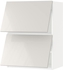 METOD خزانة حائط أفقية مع بابين زجاجية - أبيض/Ringhult رمادي فاتح ‎60x80 سم‏