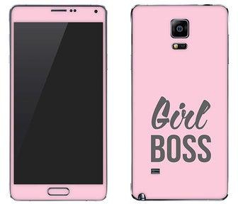 Vinyl Skin Decal For Samsung Galaxy Note 4 Girl Boss (Pink)