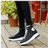 Tauntte High Tops Women Mesh Sneakers Fashion Female Skate Shoes Breathable Casual Shoes (Black)