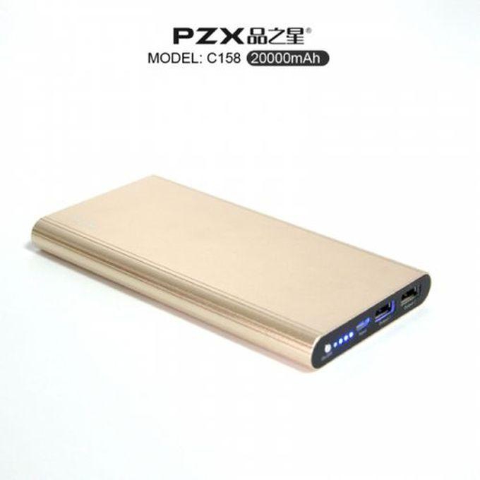 Pzx Dual USB Metal 20000 MAh Power Bank - Gold
