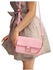 FSGS Pink Three Feather Solid Color Lady Inclined Shoulder Bag With Chain Decoration Horizontal 21216
