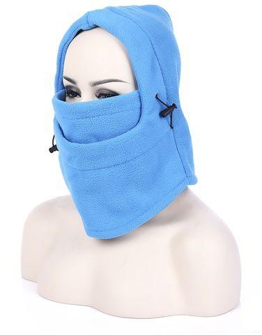 Generic Fleece Thickened Warm Neck Mask Windproof Cap Headgear For Motorcycling Skiing Snowboarding - Blue